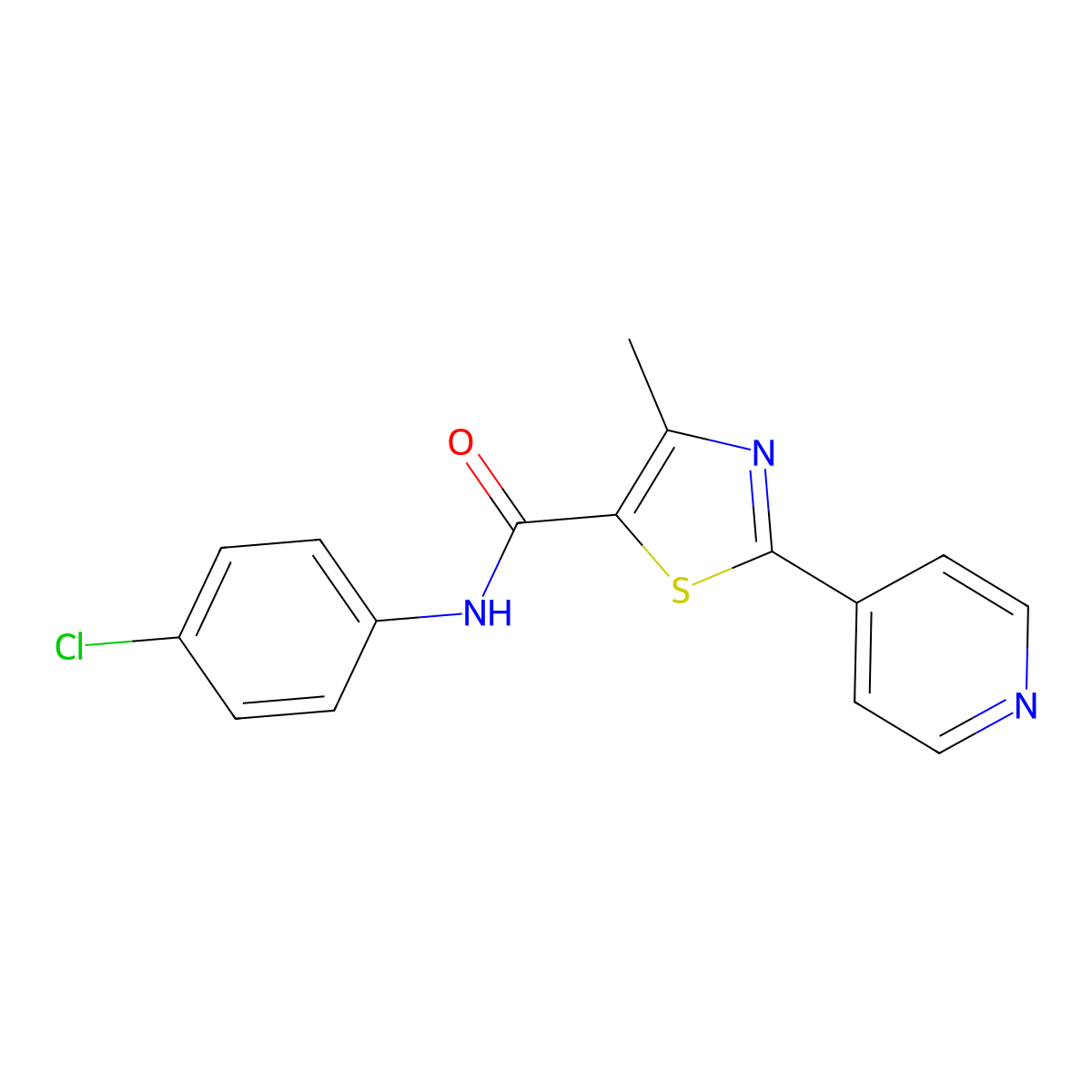N-(4-chlorophenyl)-4-methyl-2-(4-pyridinyl)-1,3-thiazole-5-carboxamide molecular structure, CAS 321430-18-6