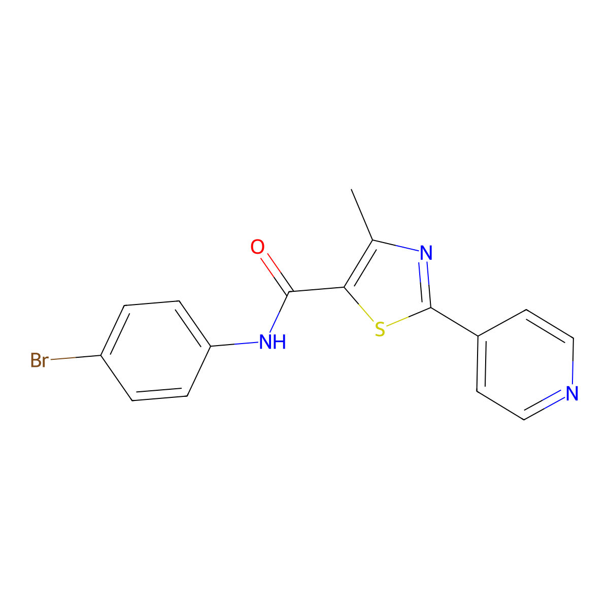 N-(4-bromophenyl)-4-methyl-2-(4-pyridinyl)-1,3-thiazole-5-carboxamide molecular structure, CAS 321430-19-7
