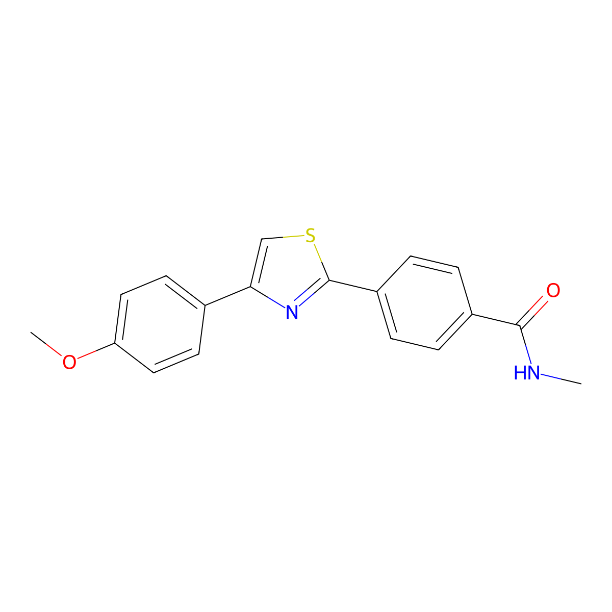 4-[4-(4-methoxyphenyl)-1,3-thiazol-2-yl]-N-methylbenzamide molecular structure, CAS 321430-20-0
