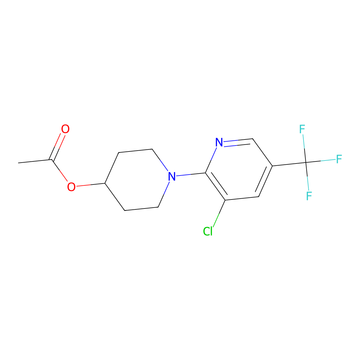 1-[3-Chloro-5-(trifluoromethyl)-2-pyridinyl]-4-piperidinyl acetate molecular structure, CAS 321430-31-3