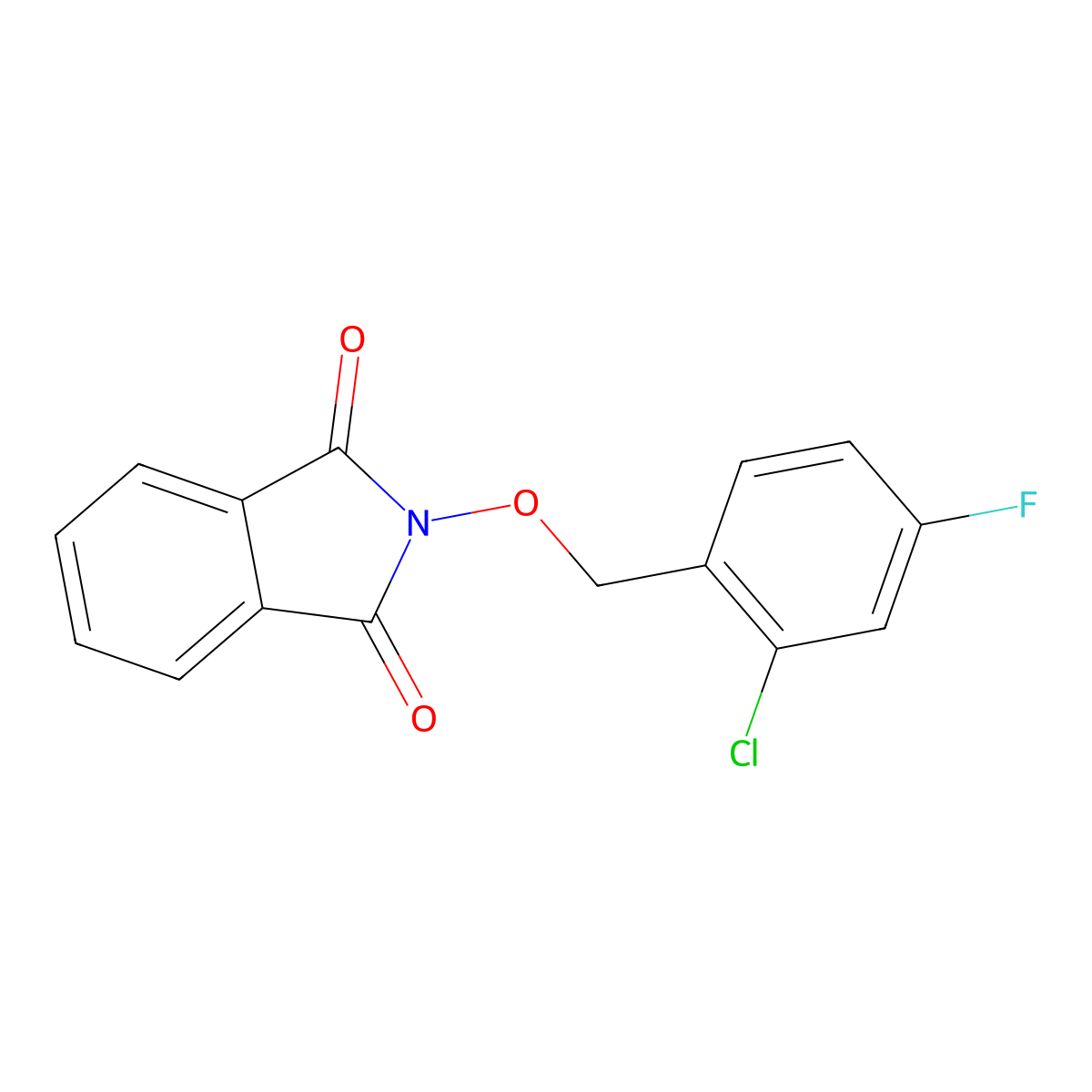 2-[(2-Chloro-4-fluorophenyl)methoxy]isoindole-1,3-dione molecular structure, CAS 321430-34-6
