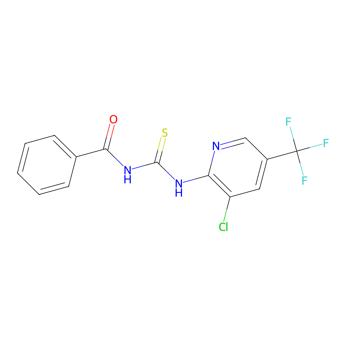 N-benzoyl-N'-[3-chloro-5-(trifluoromethyl)-2-pyridinyl]thiourea molecular structure, CAS 321430-46-0