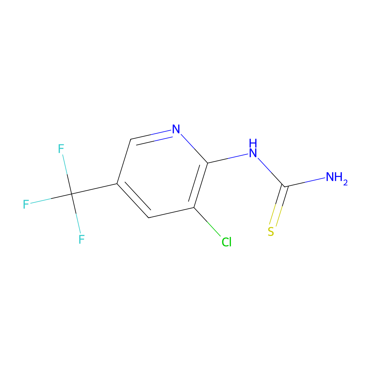 N-[3-chloro-5-(trifluoromethyl)-2-pyridinyl]thiourea molecular structure, CAS 321430-48-2