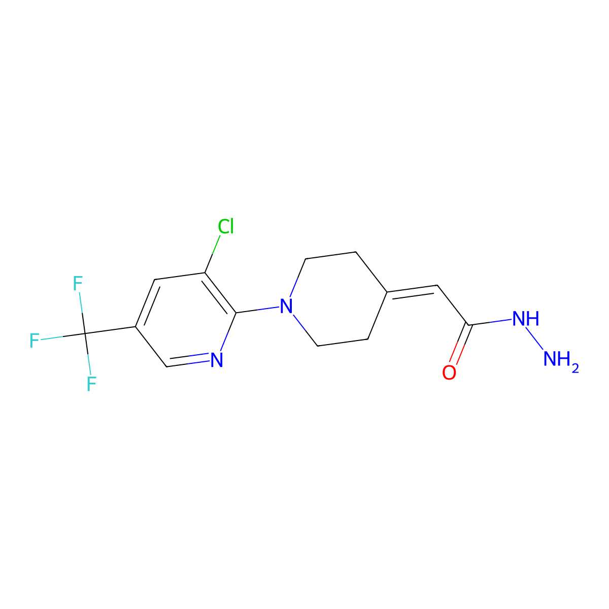 2-{1-[3-Chloro-5-(trifluoromethyl)-2-pyridinyl]-4-piperidinylidene}acetohydrazide molecular structure, CAS 321430-52-8