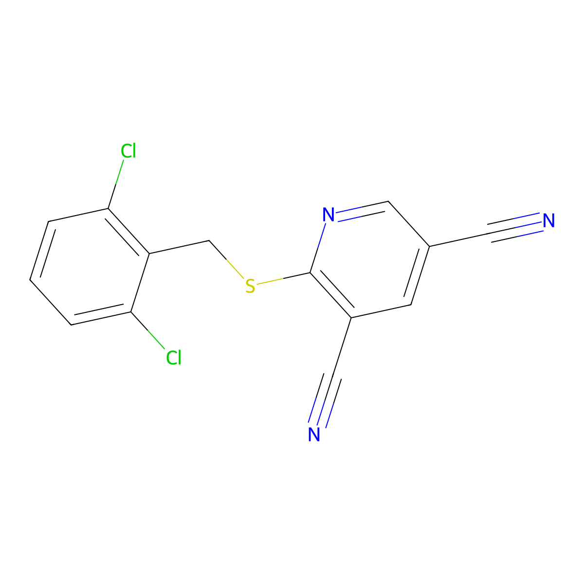 2-[(2,6-Dichlorobenzyl)sulfanyl]-3,5-pyridinedicarbonitrile molecular structure, CAS 321430-61-9
