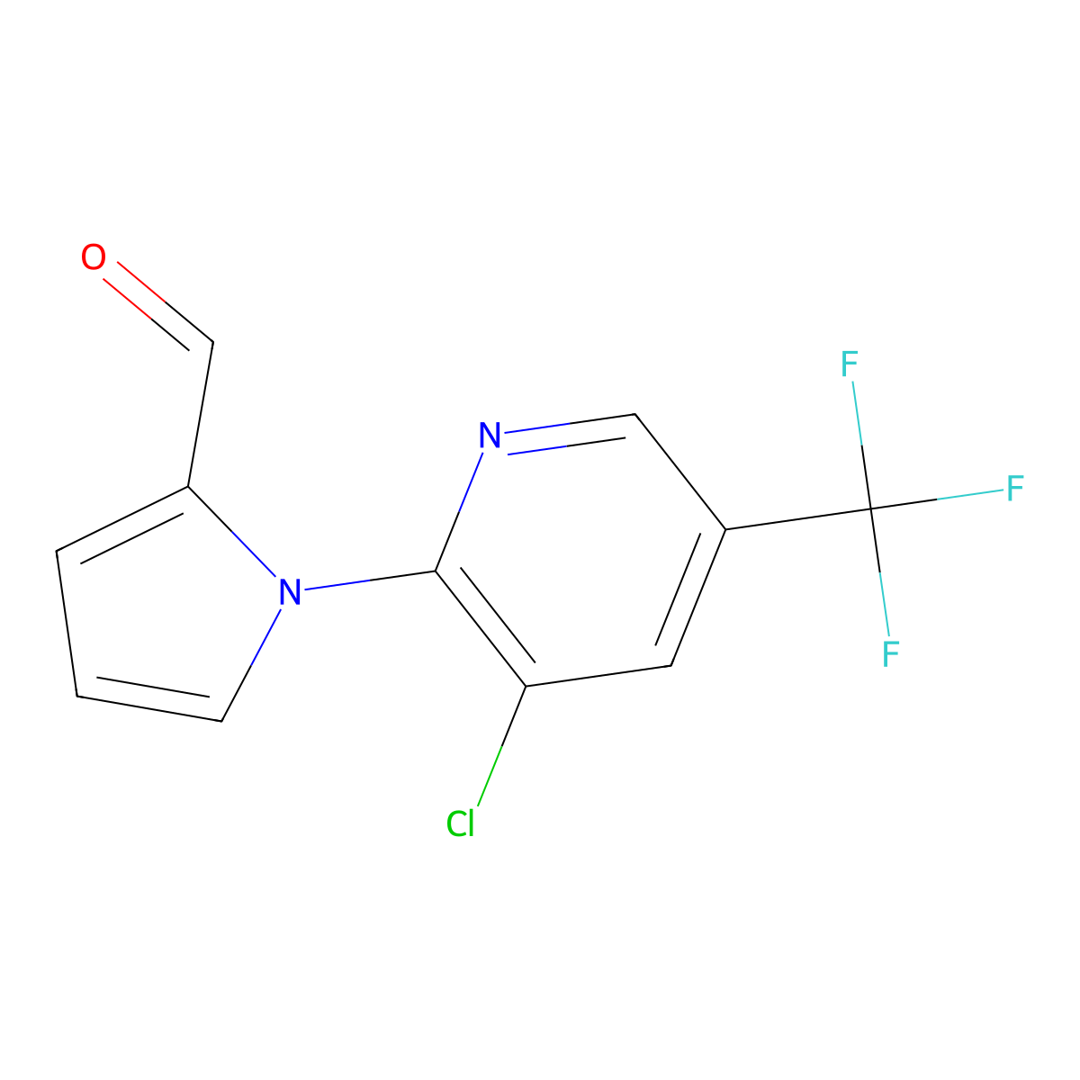 1-[3-Chloro-5-(trifluoromethyl)-2-pyridinyl]-1H-pyrrole-2-carbaldehyde molecular structure, CAS 321430-69-7