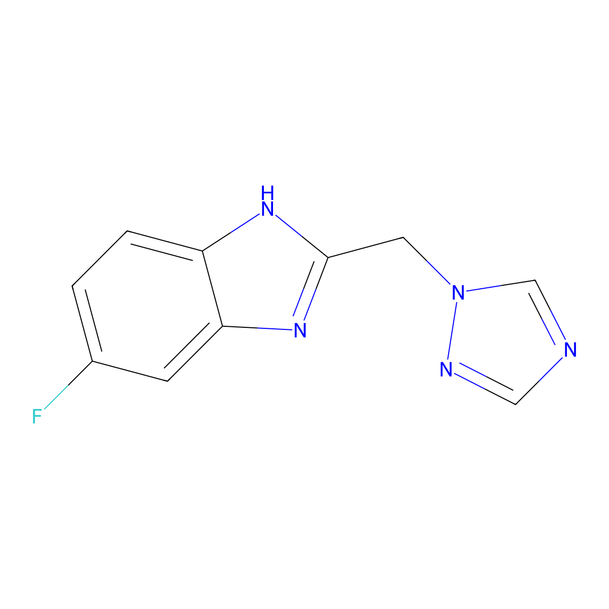 5-fluoro-2-(1H-1,2,4-triazol-1-ylmethyl)-1H-1,3-benzimidazole molecular structure, CAS 321430-79-9