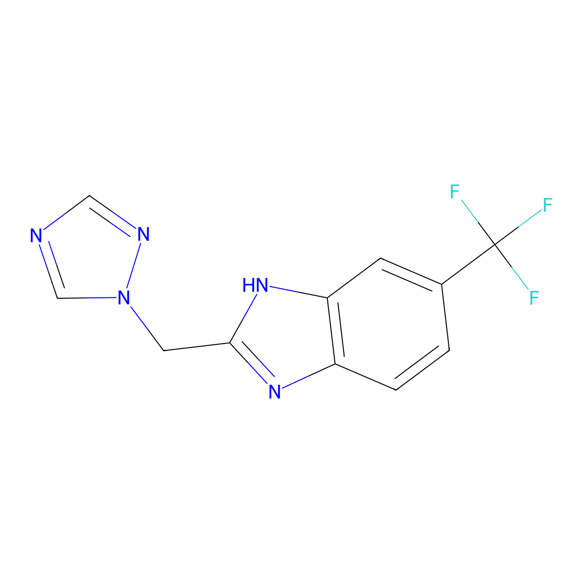 2-(1H-1,2,4-triazol-1-ylmethyl)-5-(trifluoromethyl)-1H-1,3-benzimidazole molecular structure, CAS 321430-80-2