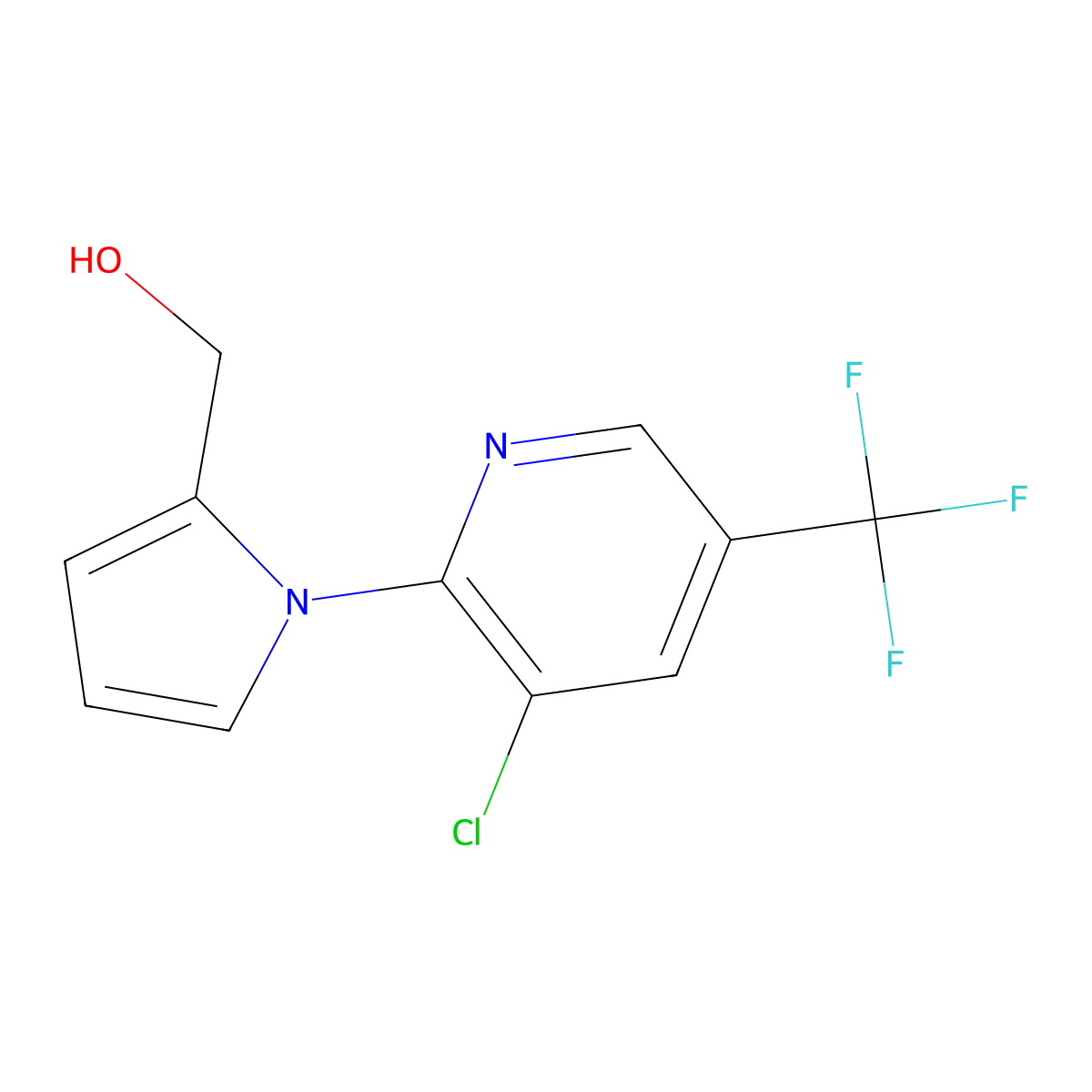 {1-[3-chloro-5-(trifluoromethyl)-2-pyridinyl]-1H-pyrrol-2-yl}methanol molecular structure, CAS 321430-86-8