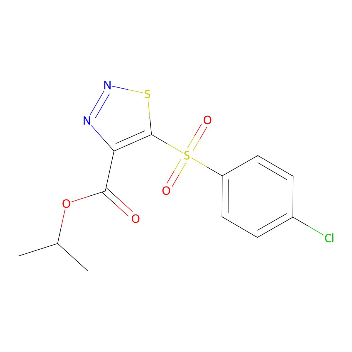 Isopropyl 5-[(4-chlorophenyl)sulfonyl]-1,2,3-thiadiazole-4-carboxylate molecular structure, CAS 321431-01-0
