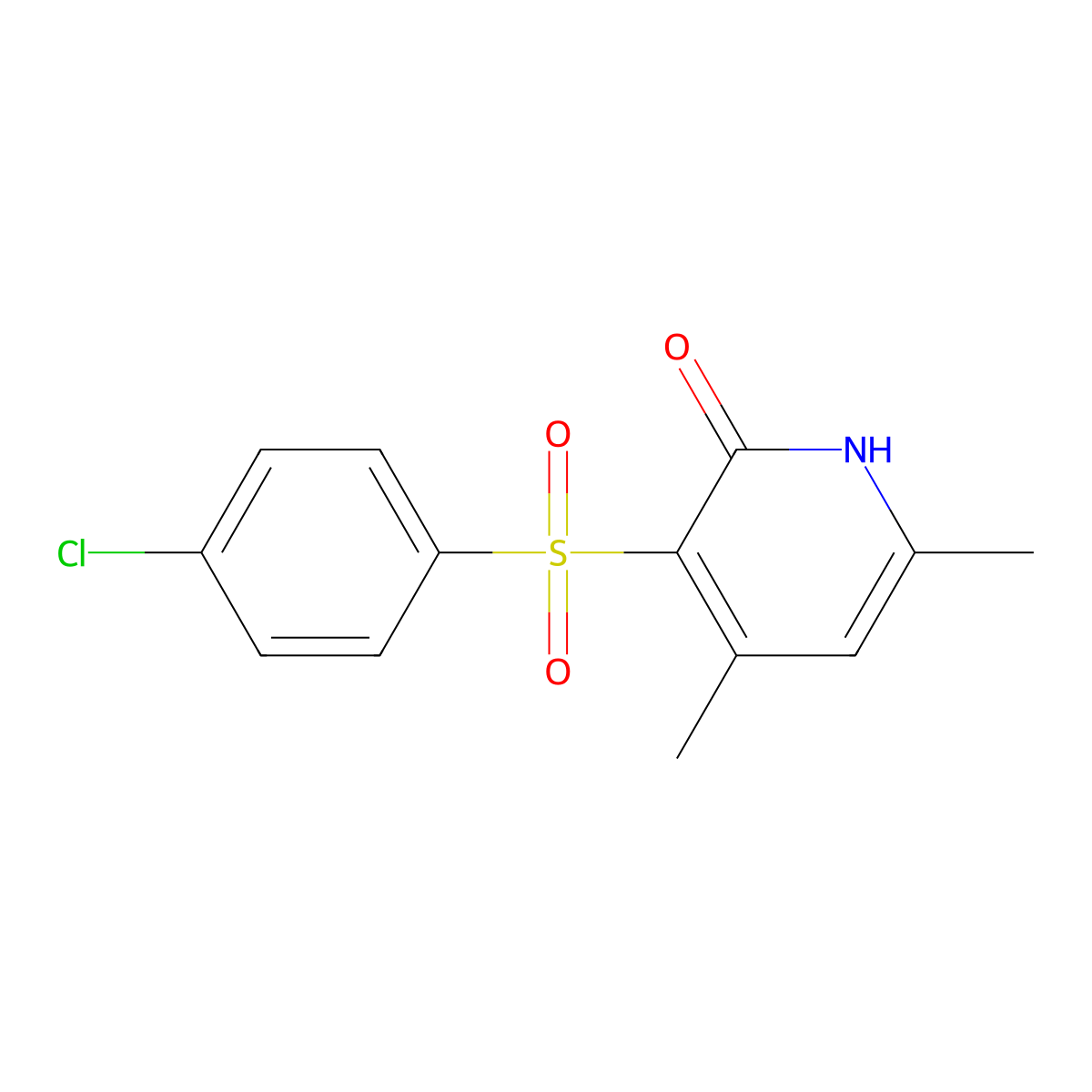 3-[(4-chlorophenyl)sulfonyl]-4,6-dimethyl-2(1H)-pyridinone molecular structure, CAS 321431-06-5