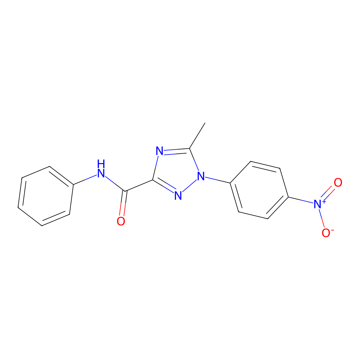 5-methyl-1-(4-nitrophenyl)-N-phenyl-1H-1,2,4-triazole-3-carboxamide molecular structure, CAS 321431-07-6