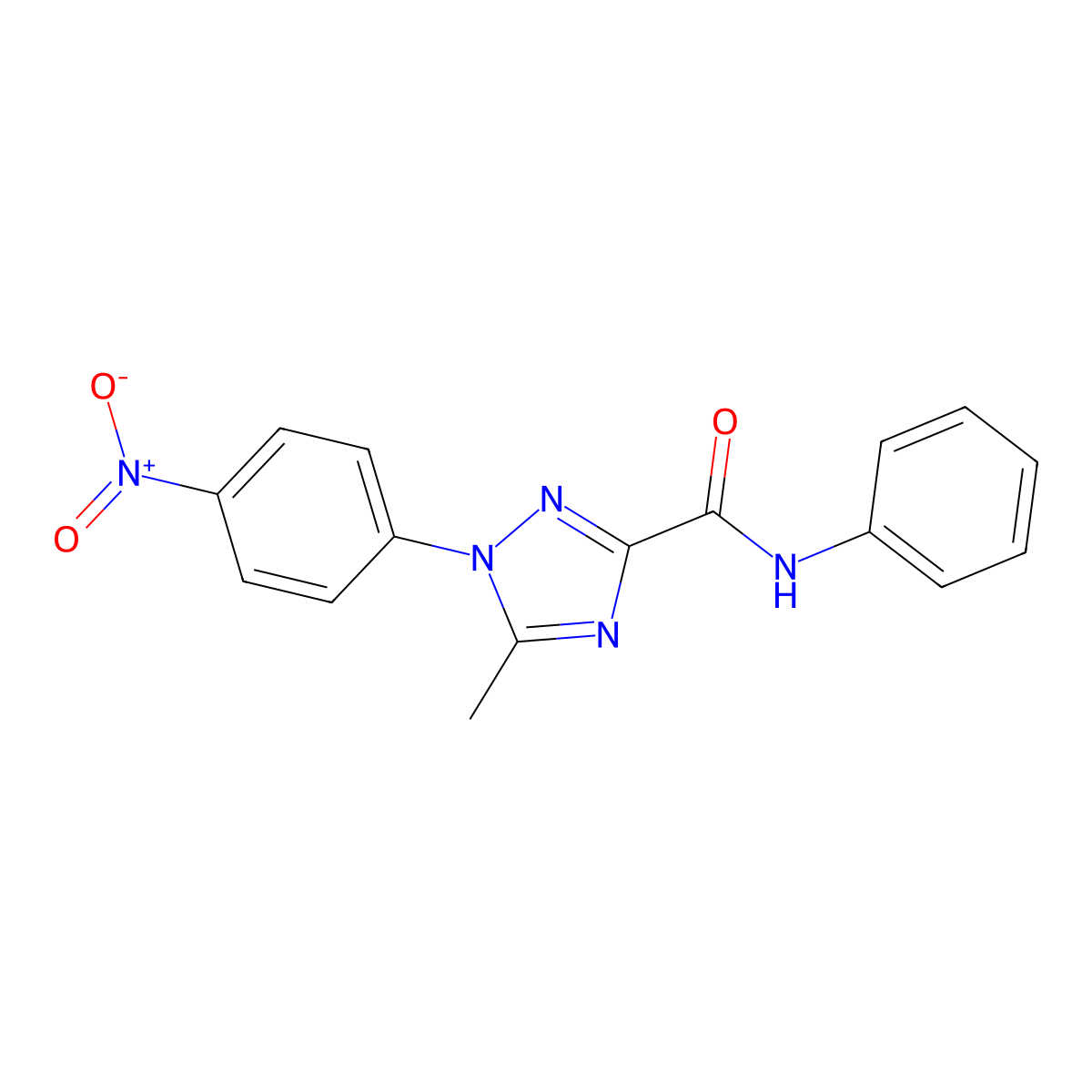 5-methyl-1-(4-nitrophenyl)-N-phenyl-1H-1,2,4-triazole-3-carboxamide molecular structure, CAS 321431-07-6