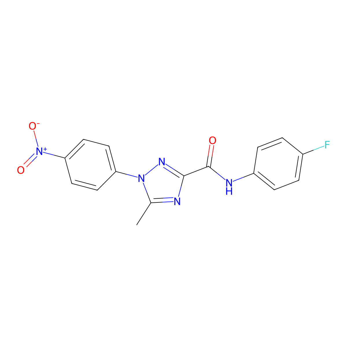 N-(4-fluorophenyl)-5-methyl-1-(4-nitrophenyl)-1H-1,2,4-triazole-3-carboxamide molecular structure, CAS 321431-08-7