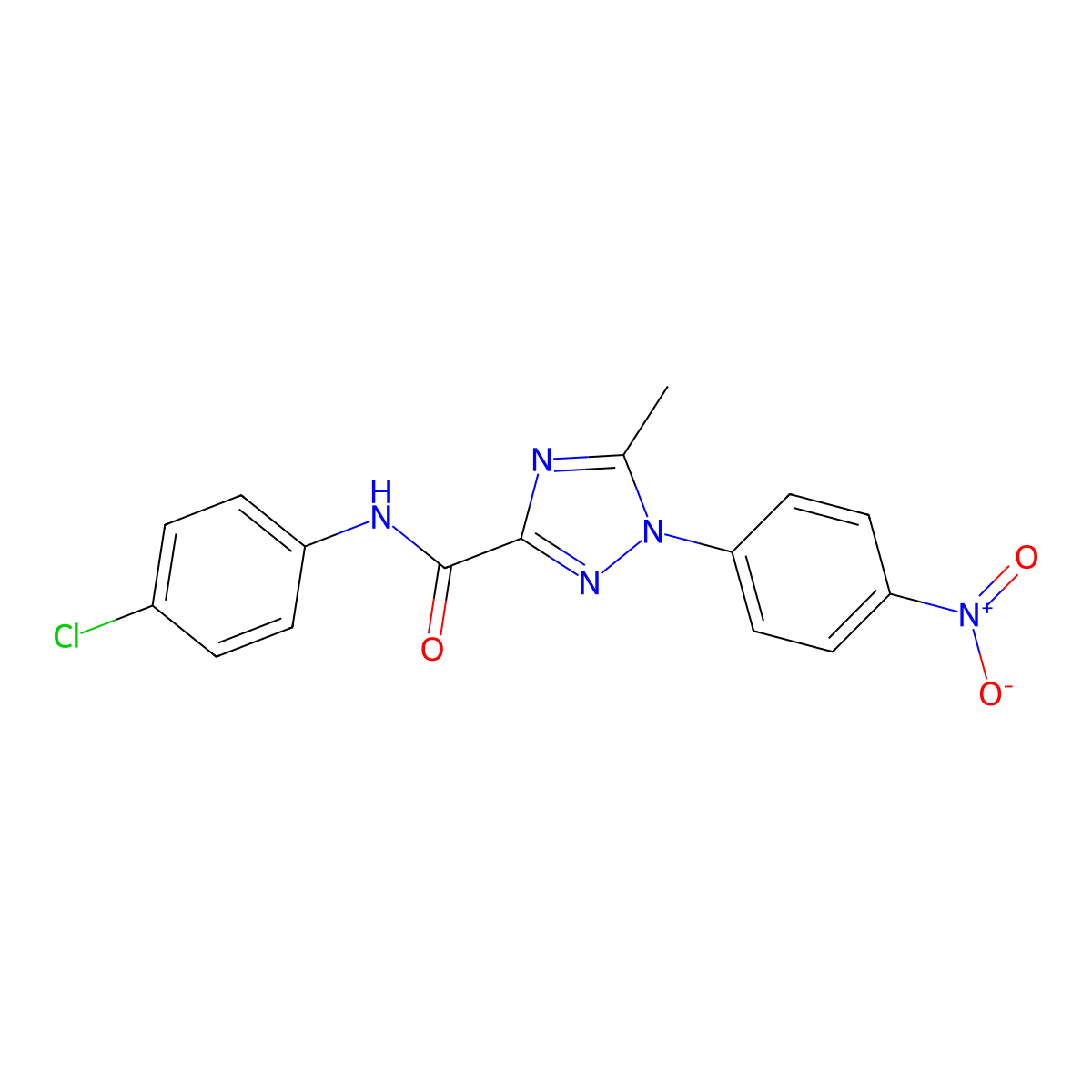N-(4-chlorophenyl)-5-methyl-1-(4-nitrophenyl)-1H-1,2,4-triazole-3-carboxamide molecular structure, CAS 321431-09-8