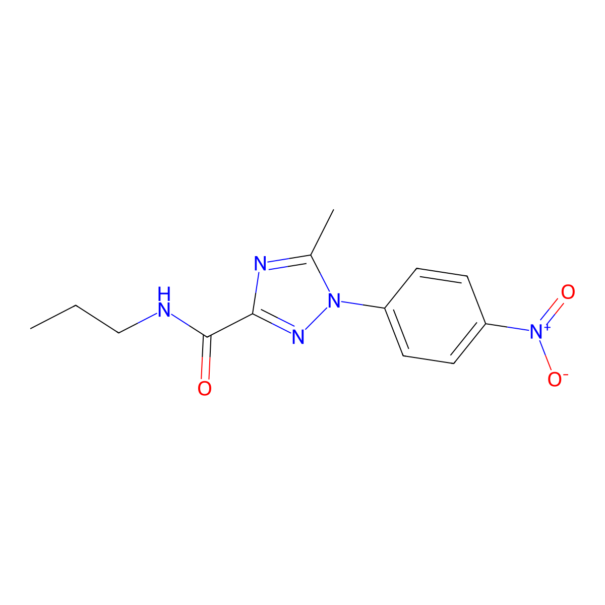 5-methyl-1-(4-nitrophenyl)-N-propyl-1H-1,2,4-triazole-3-carboxamide molecular structure, CAS 321431-10-1