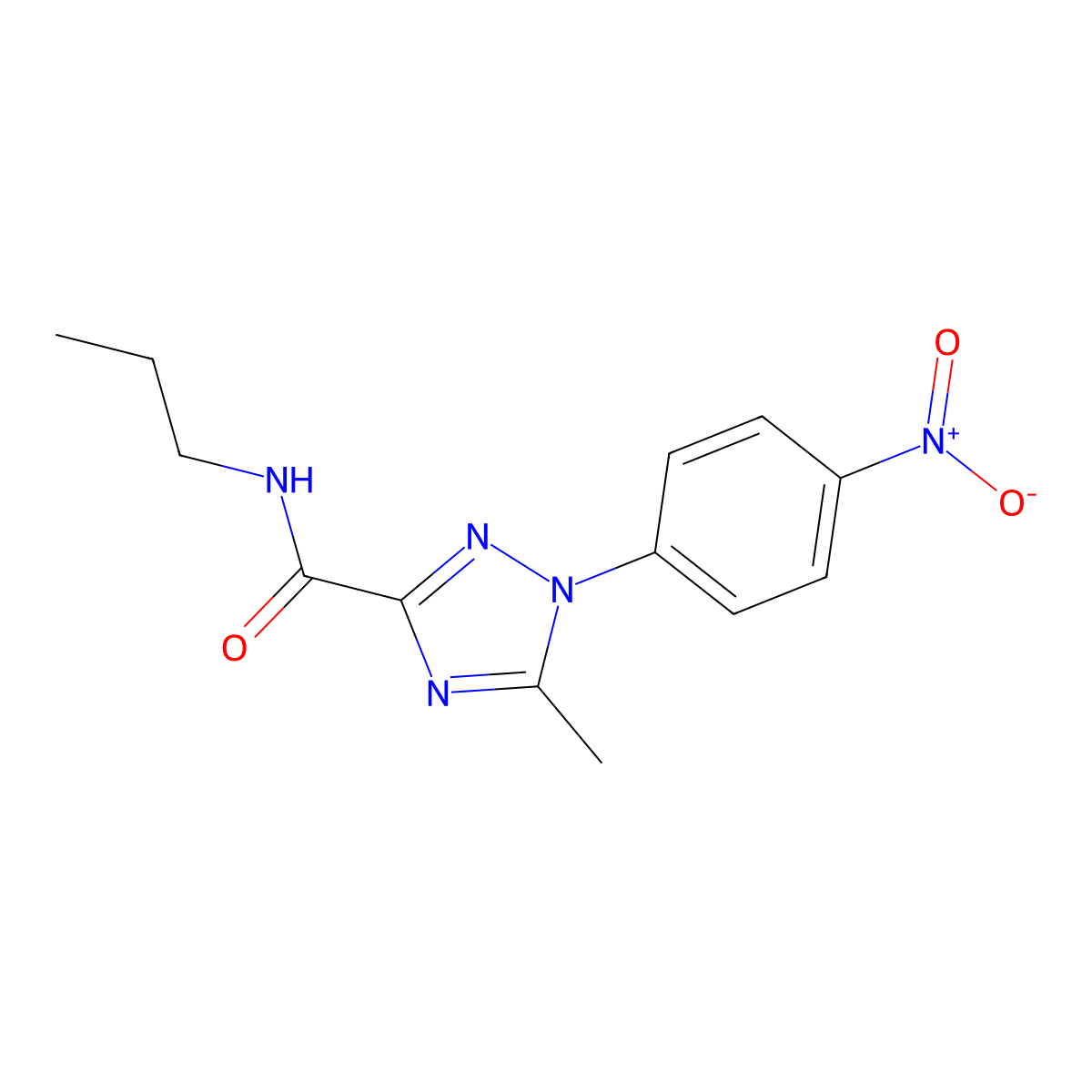 5-methyl-1-(4-nitrophenyl)-N-propyl-1H-1,2,4-triazole-3-carboxamide molecular structure, CAS 321431-10-1
