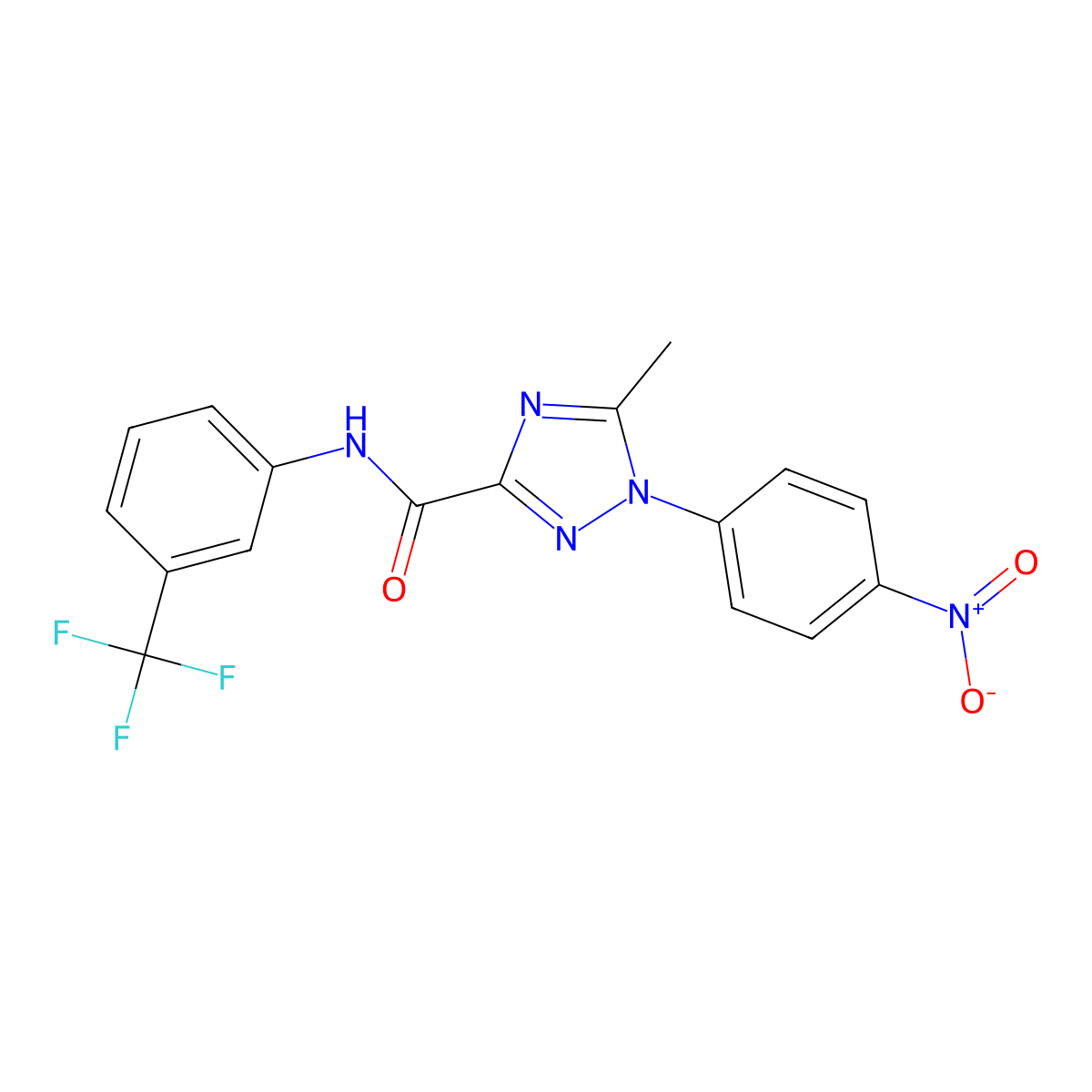 5-methyl-1-(4-nitrophenyl)-N-[3-(trifluoromethyl)phenyl]-1H-1,2,4-triazole-3-carboxamide molecular structure, CAS 321431-13-4