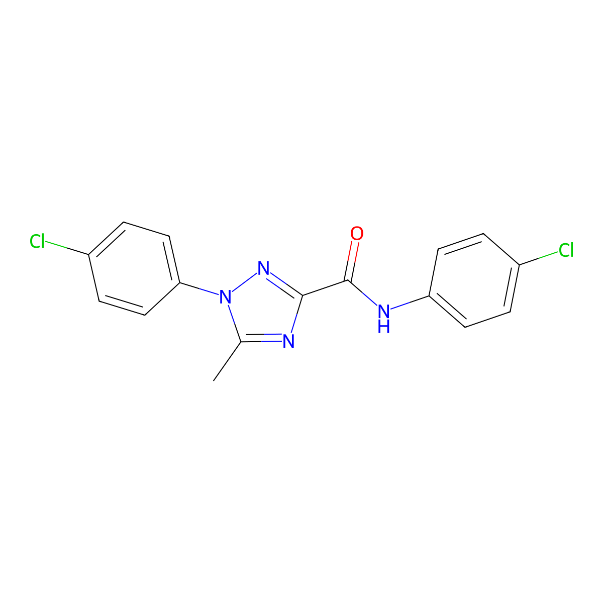 N,1-bis(4-chlorophenyl)-5-methyl-1H-1,2,4-triazole-3-carboxamide molecular structure, CAS 321431-20-3