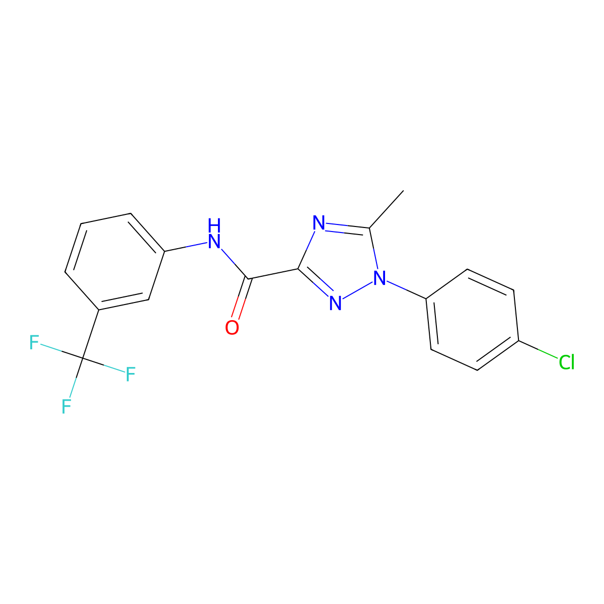 1-(4-chlorophenyl)-5-methyl-N-[3-(trifluoromethyl)phenyl]-1H-1,2,4-triazole-3-carboxamide molecular structure, CAS 321431-21-4