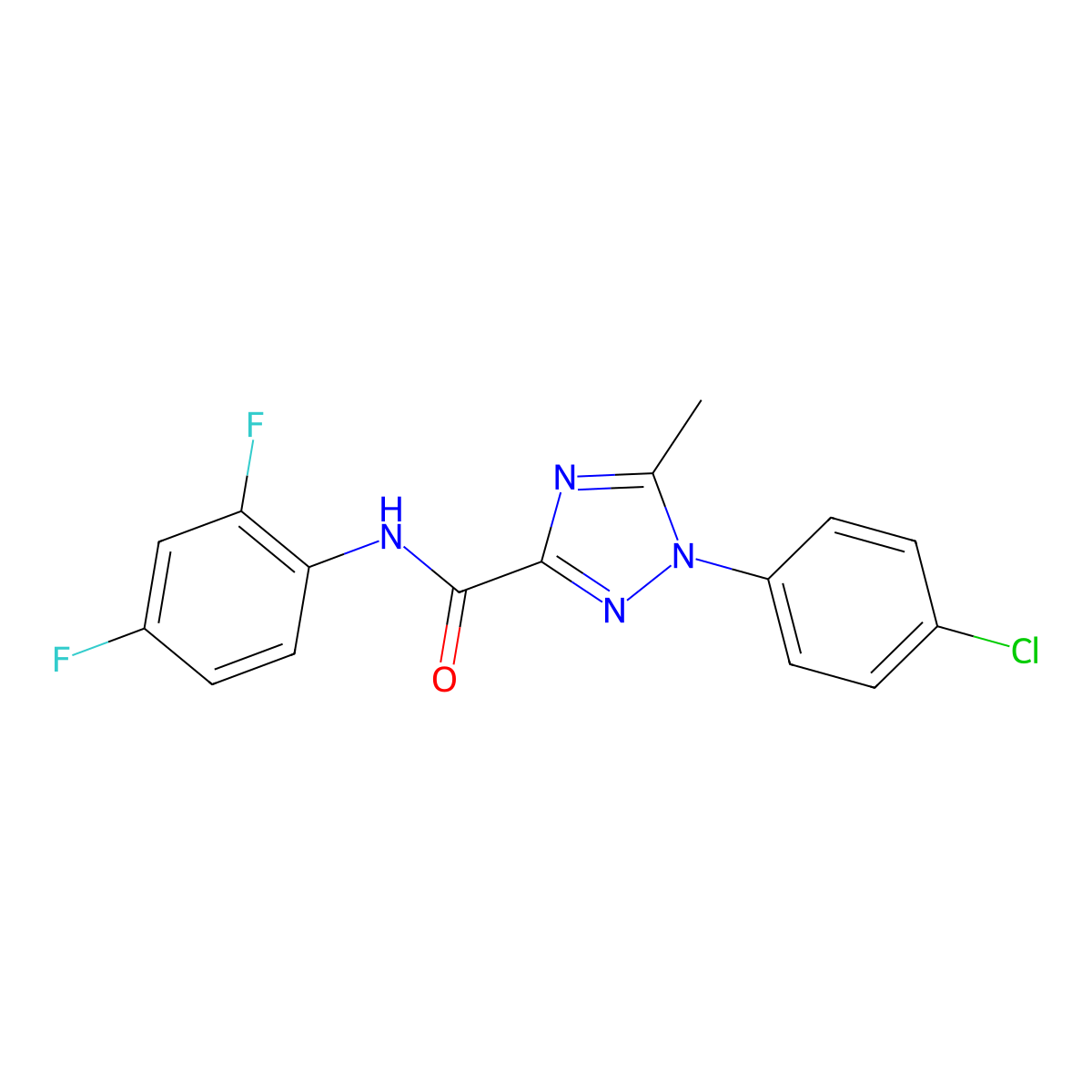 1-(4-chlorophenyl)-N-(2,4-difluorophenyl)-5-methyl-1H-1,2,4-triazole-3-carboxamide molecular structure, CAS 321431-23-6