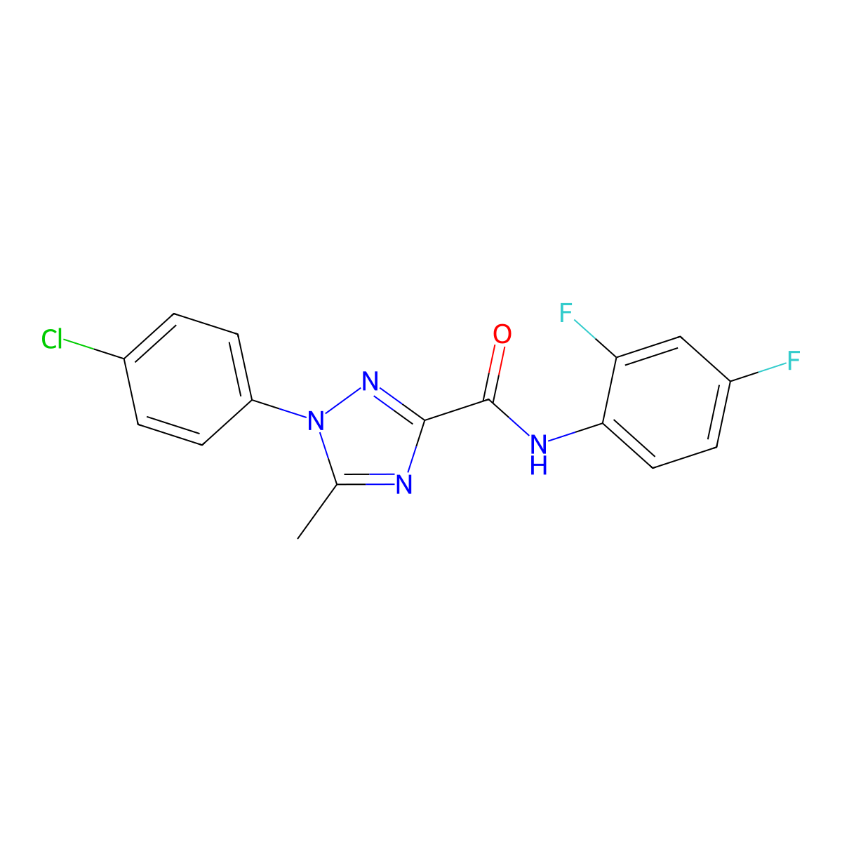 1-(4-chlorophenyl)-N-(2,4-difluorophenyl)-5-methyl-1H-1,2,4-triazole-3-carboxamide molecular structure, CAS 321431-23-6