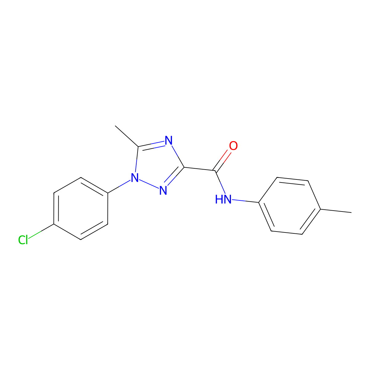 1-(4-chlorophenyl)-5-methyl-N-(4-methylphenyl)-1H-1,2,4-triazole-3-carboxamide molecular structure, CAS 321431-25-8