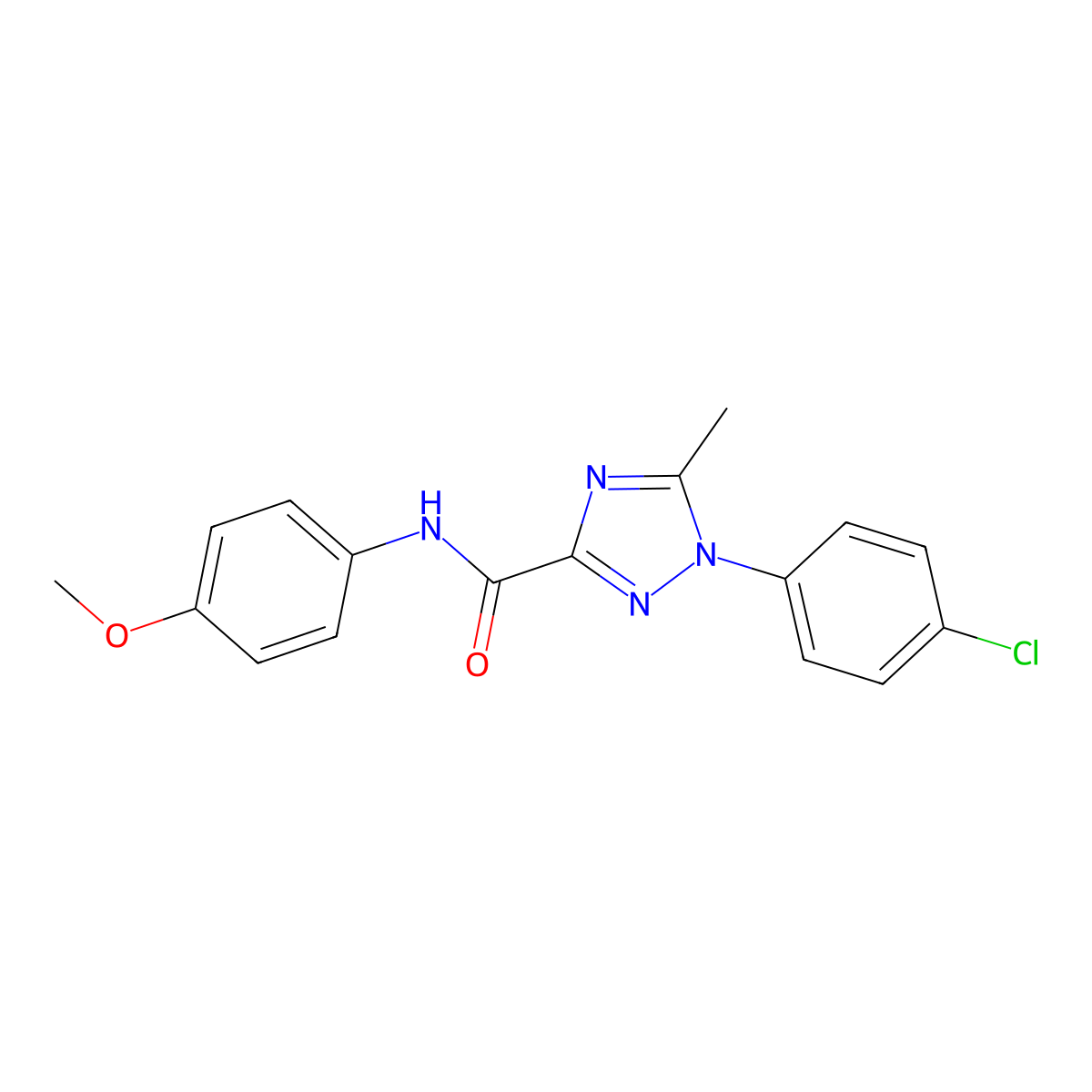 1-(4-chlorophenyl)-N-(4-methoxyphenyl)-5-methyl-1H-1,2,4-triazole-3-carboxamide molecular structure, CAS 321431-29-2