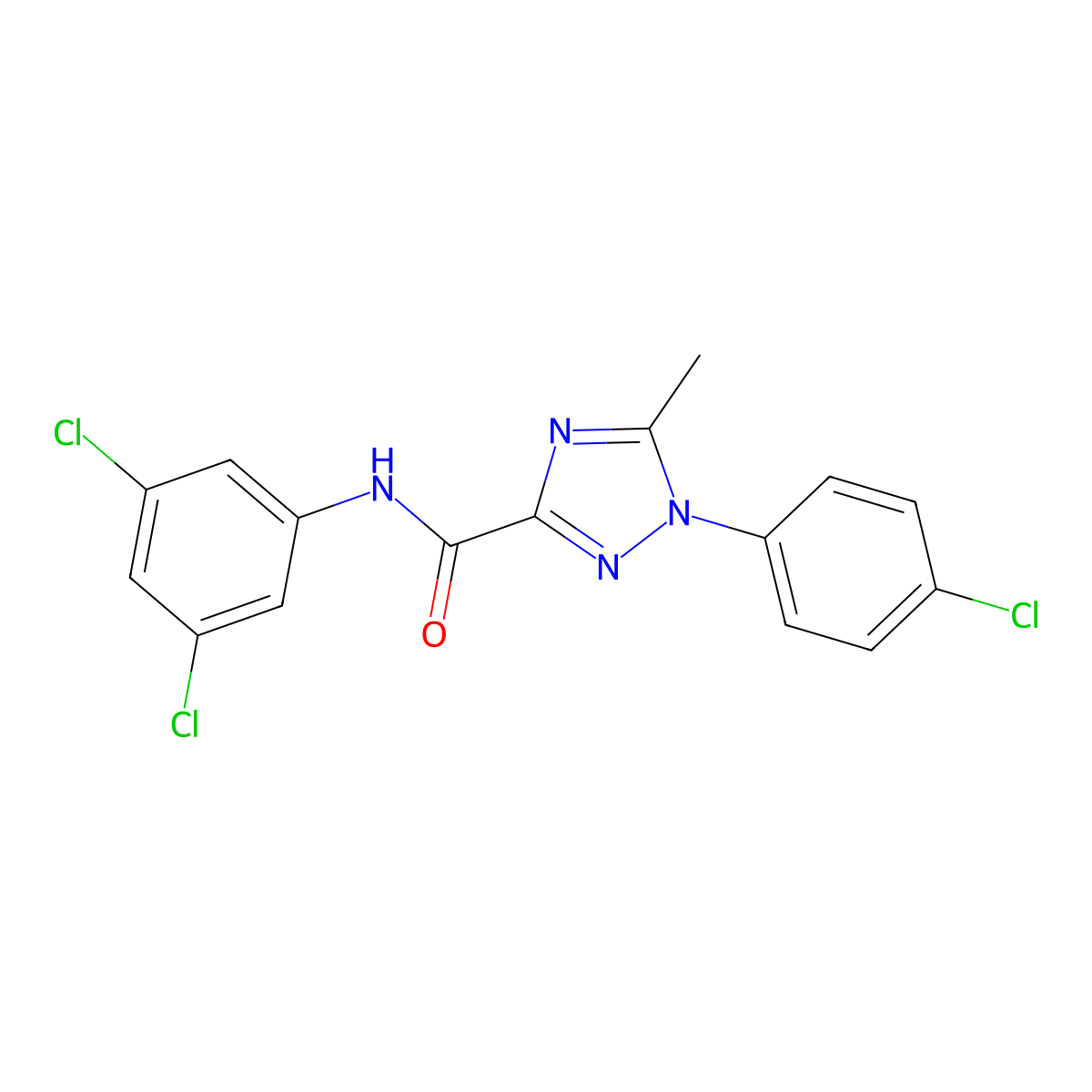 1-(4-chlorophenyl)-N-(3,5-dichlorophenyl)-5-methyl-1H-1,2,4-triazole-3-carboxamide molecular structure, CAS 321431-31-6