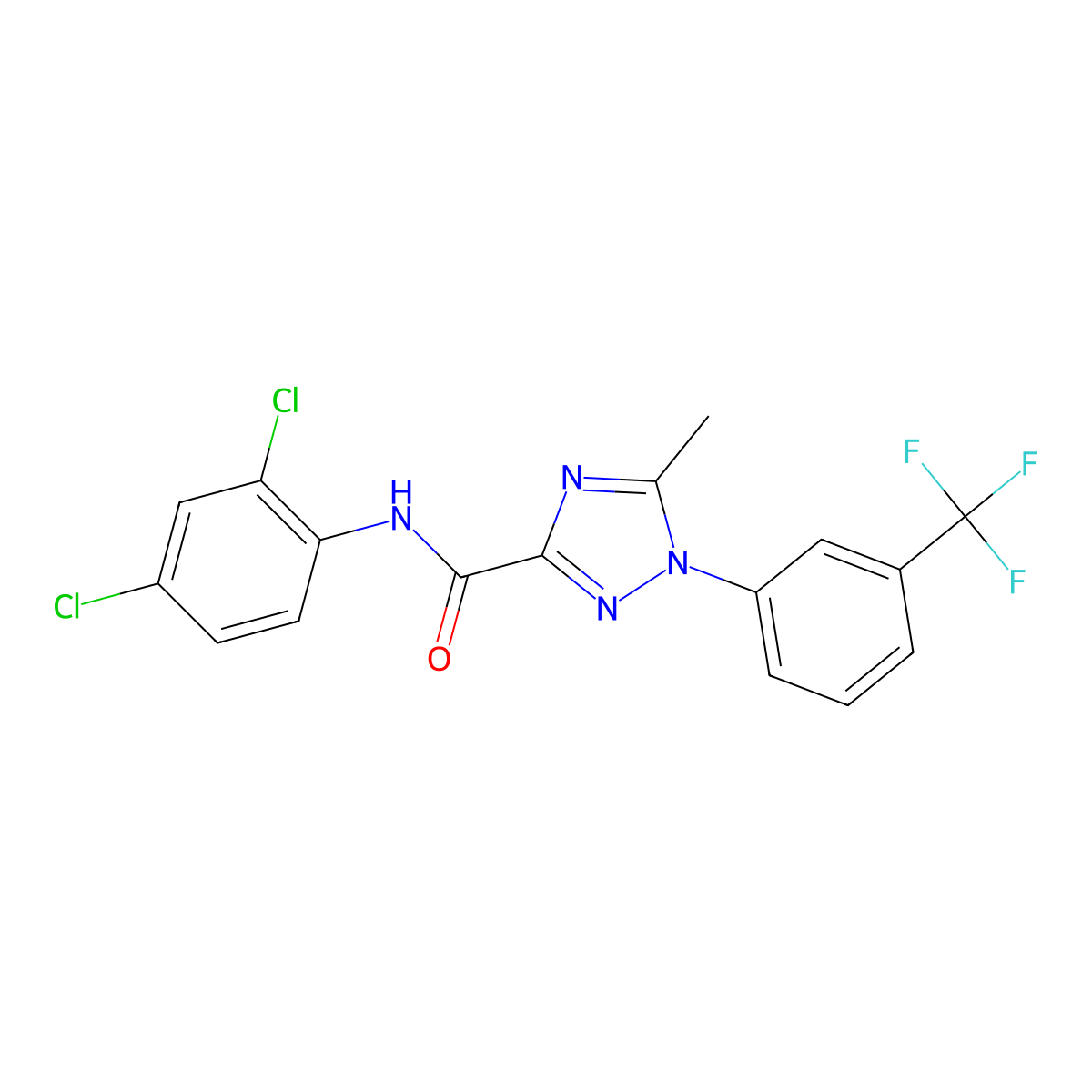 N-(2,4-dichlorophenyl)-5-methyl-1-[3-(trifluoromethyl)phenyl]-1H-1,2,4-triazole-3-carboxamide molecular structure, CAS 321431-36-1