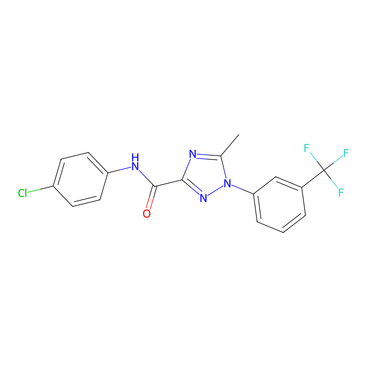 N-(4-chlorophenyl)-5-methyl-1-[3-(trifluoromethyl)phenyl]-1H-1,2,4-triazole-3-carboxamide molecular structure, CAS 321431-38-3
