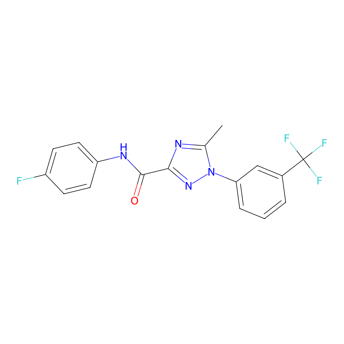 N-(4-fluorophenyl)-5-methyl-1-[3-(trifluoromethyl)phenyl]-1H-1,2,4-triazole-3-carboxamide molecular structure, CAS 321431-44-1