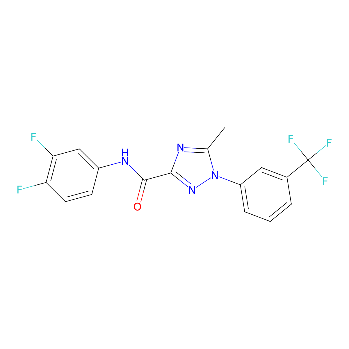 N-(3,4-difluorophenyl)-5-methyl-1-[3-(trifluoromethyl)phenyl]-1H-1,2,4-triazole-3-carboxamide molecular structure, CAS 321431-50-9