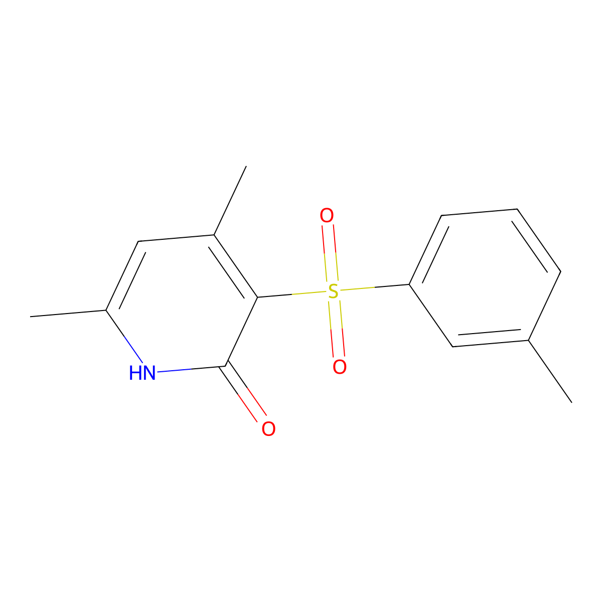 4,6-dimethyl-3-[(3-methylphenyl)sulfonyl]-2(1H)-pyridinone molecular structure, CAS 321431-54-3