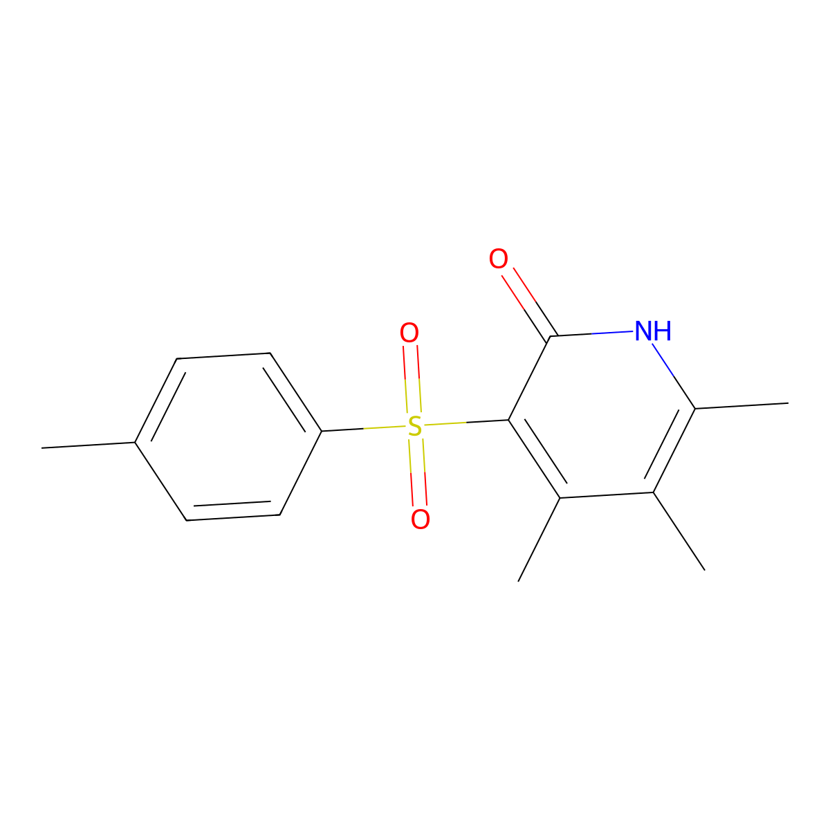 4,5,6-trimethyl-3-[(4-methylphenyl)sulfonyl]-2(1H)-pyridinone molecular structure, CAS 321431-56-5