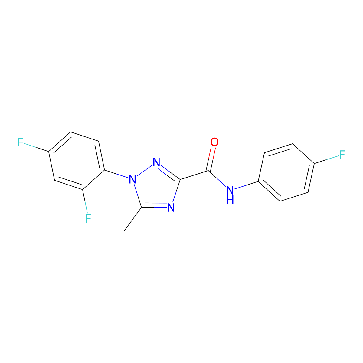 1-(2,4-difluorophenyl)-N-(4-fluorophenyl)-5-methyl-1H-1,2,4-triazole-3-carboxamide molecular structure, CAS 321431-58-7