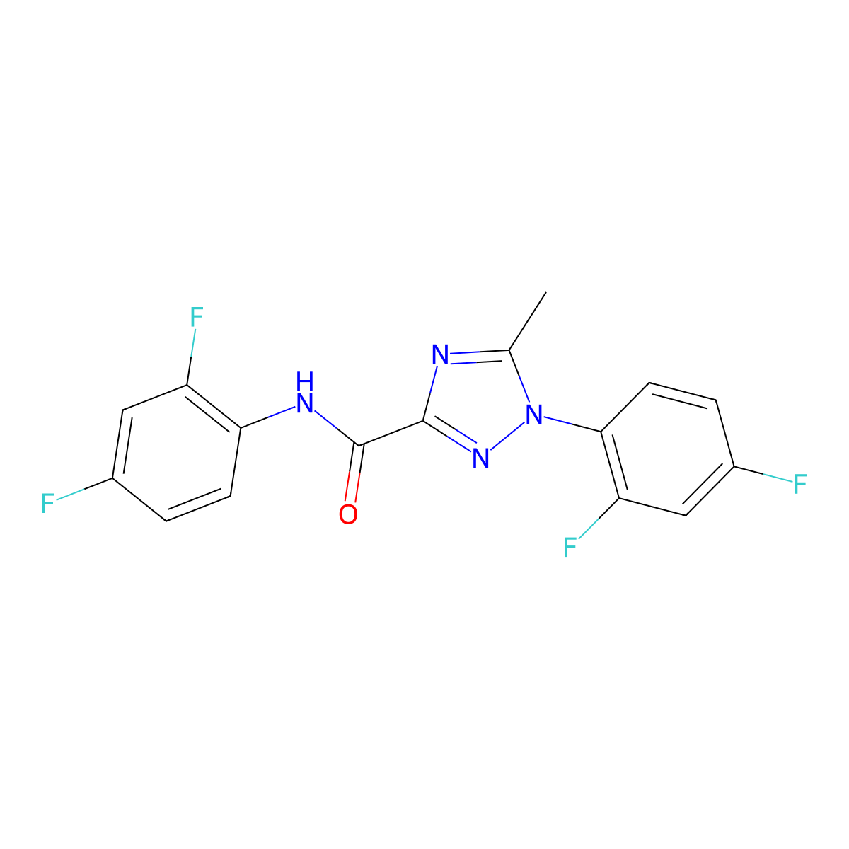 N,1-bis(2,4-difluorophenyl)-5-methyl-1H-1,2,4-triazole-3-carboxamide molecular structure, CAS 321431-60-1