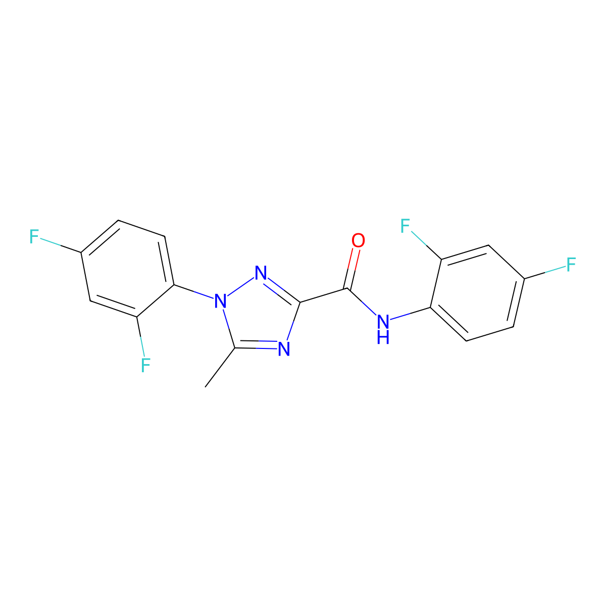 N,1-bis(2,4-difluorophenyl)-5-methyl-1H-1,2,4-triazole-3-carboxamide molecular structure, CAS 321431-60-1