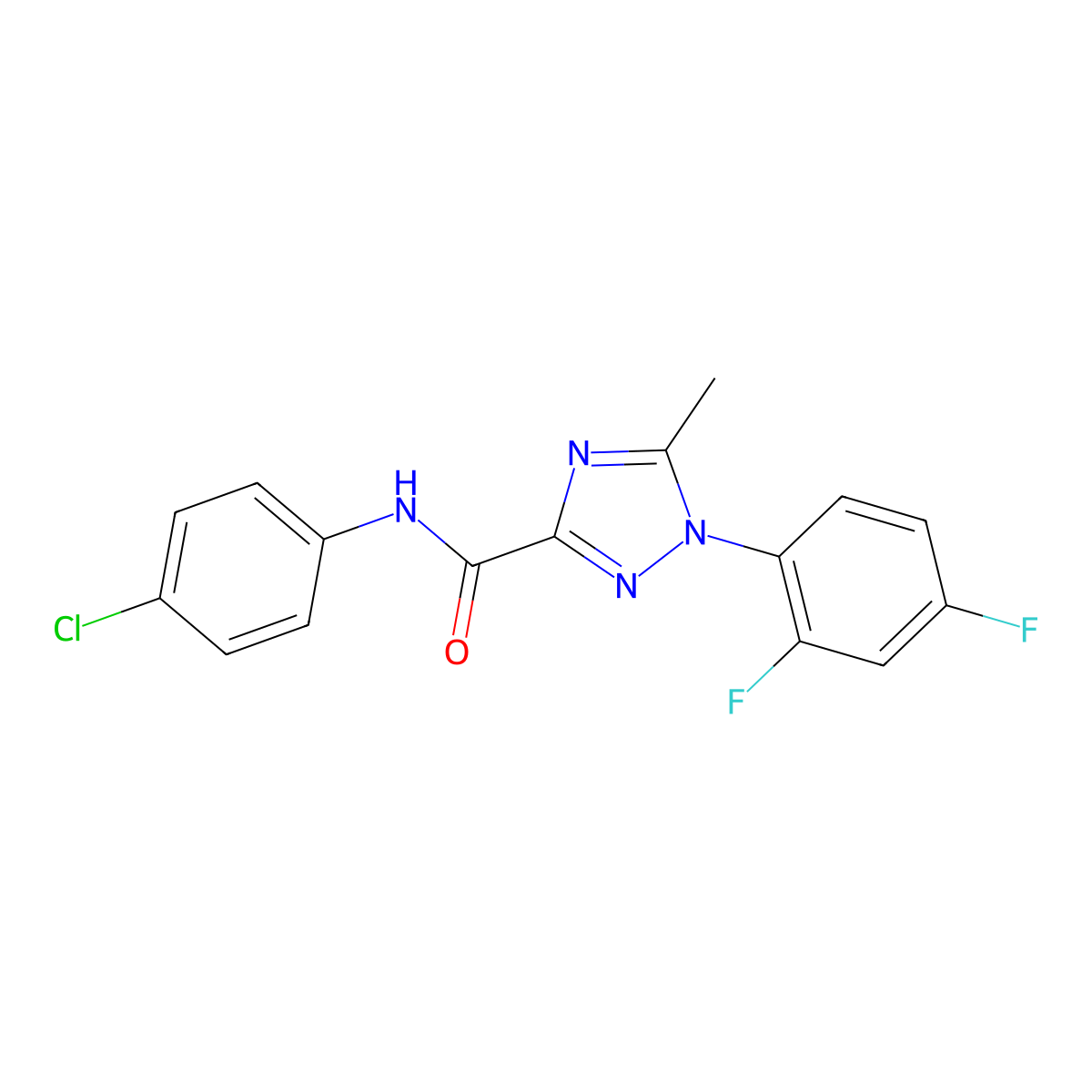 N-(4-chlorophenyl)-1-(2,4-difluorophenyl)-5-methyl-1H-1,2,4-triazole-3-carboxamide molecular structure, CAS 321431-62-3