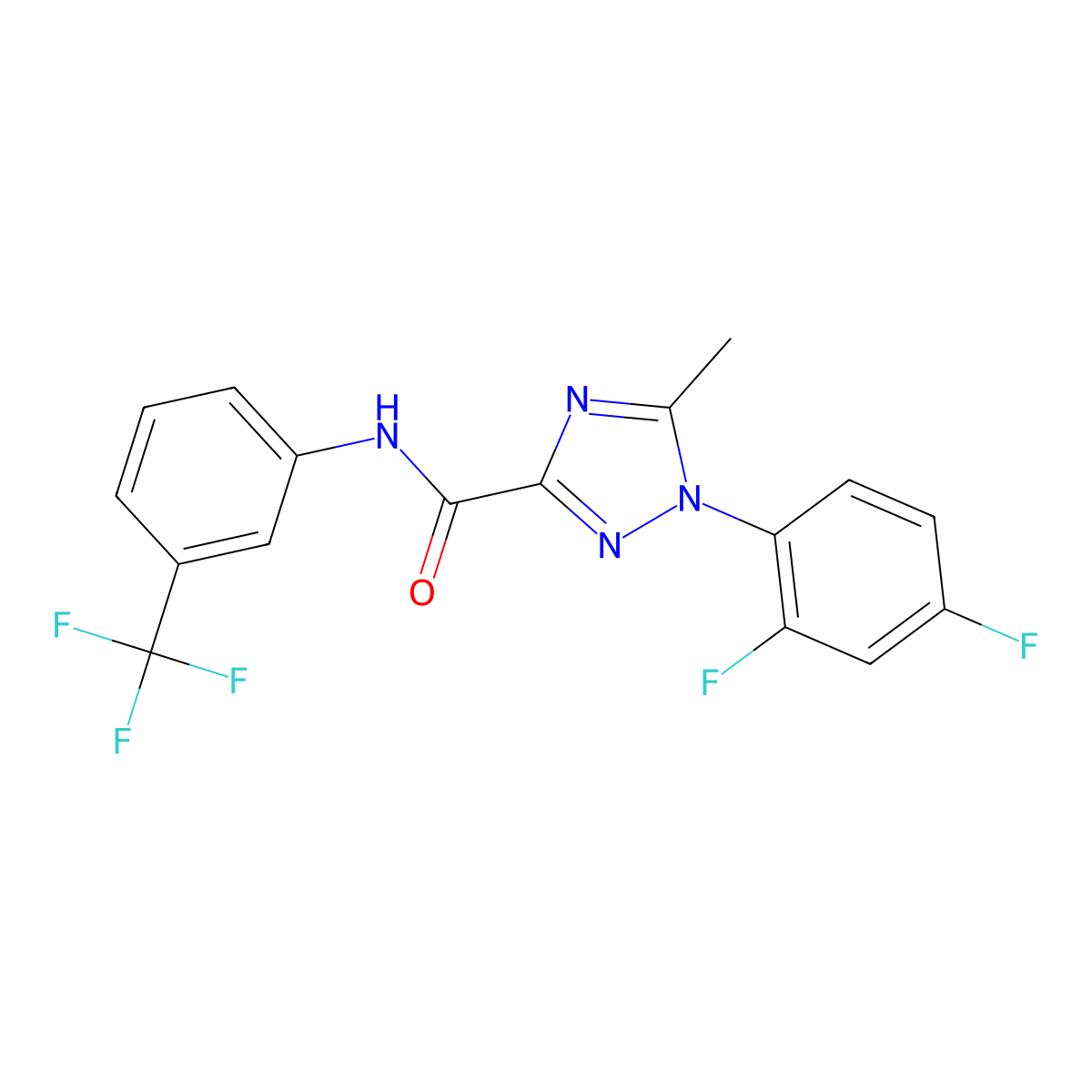 1-(2,4-difluorophenyl)-5-methyl-N-[3-(trifluoromethyl)phenyl]-1H-1,2,4-triazole-3-carboxamide molecular structure, CAS 321431-63-4