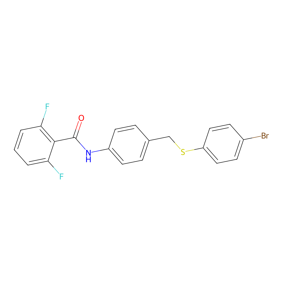 N-(4-{[(4-bromophenyl)sulfanyl]methyl}phenyl)-2,6-difluorobenzenecarboxamide molecular structure, CAS 321431-69-0