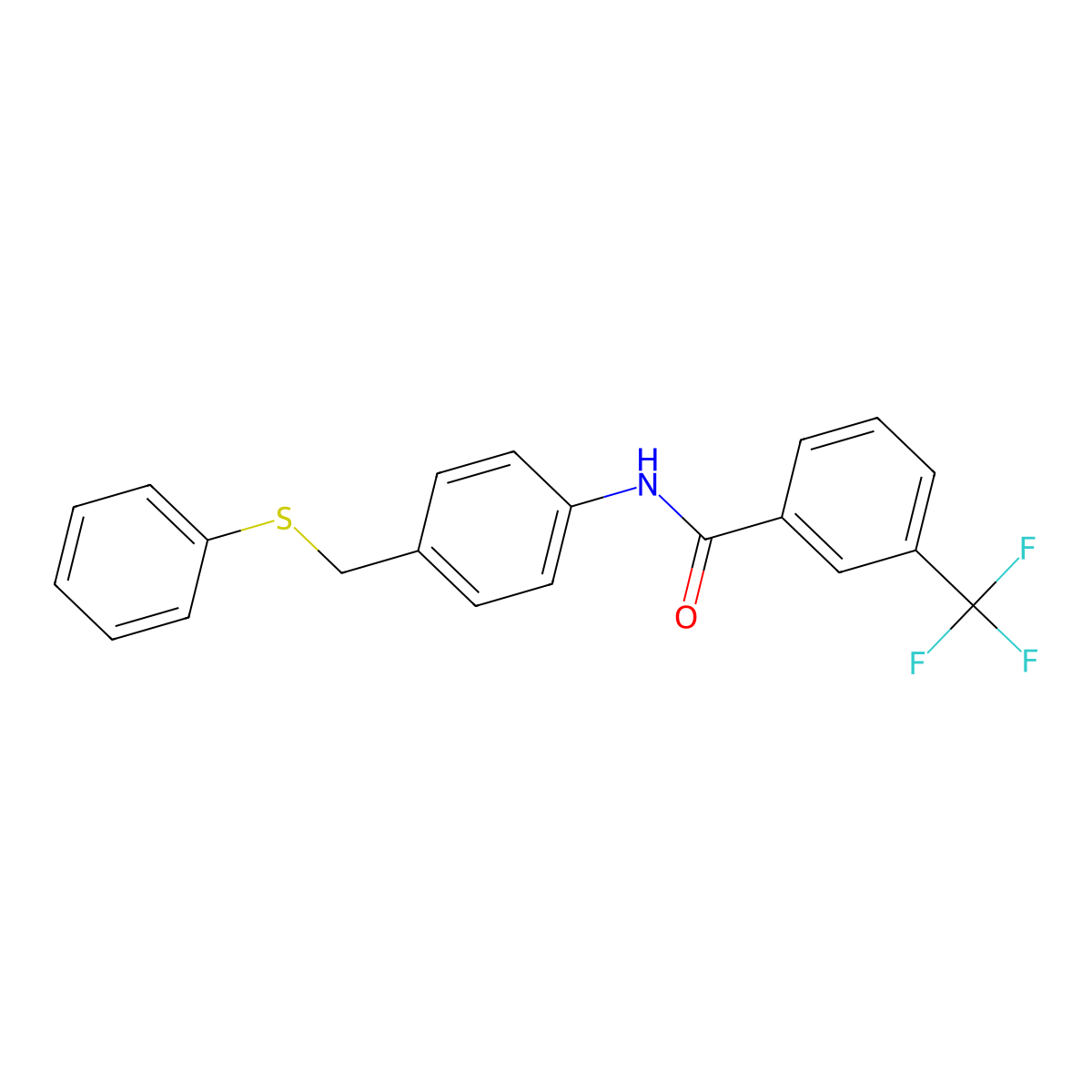 N-{4-[(phenylsulfanyl)methyl]phenyl}-3-(trifluoromethyl)benzenecarboxamide molecular structure, CAS 321431-72-5