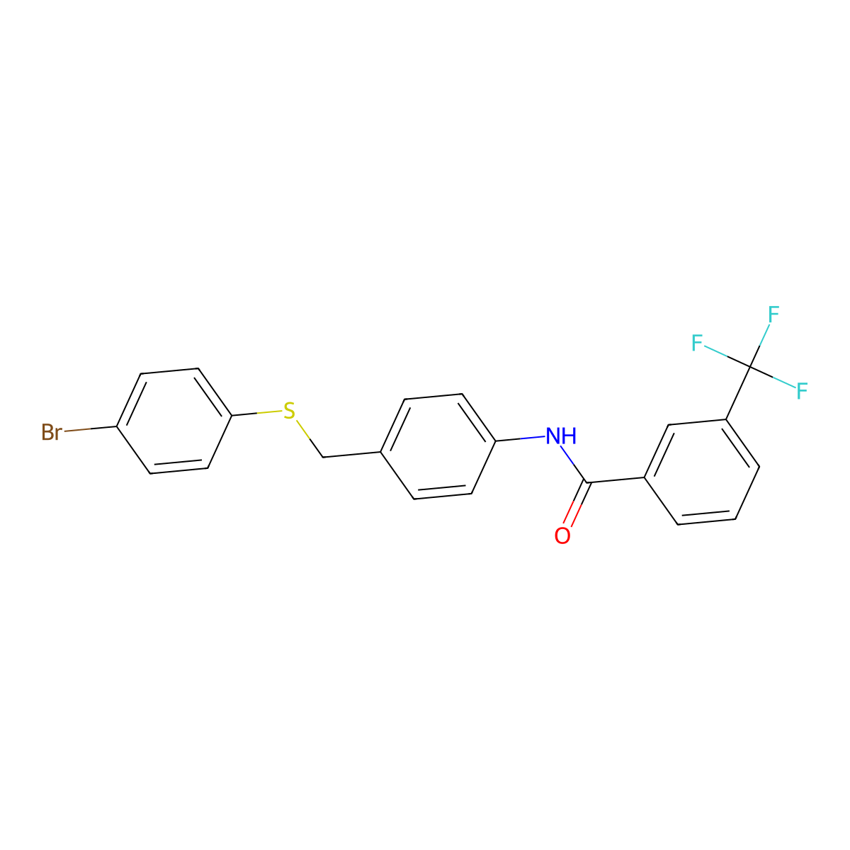 N-[4-[(4-bromophenyl)sulfanylmethyl]phenyl]-3-(trifluoromethyl)benzamide molecular structure, CAS 321431-75-8