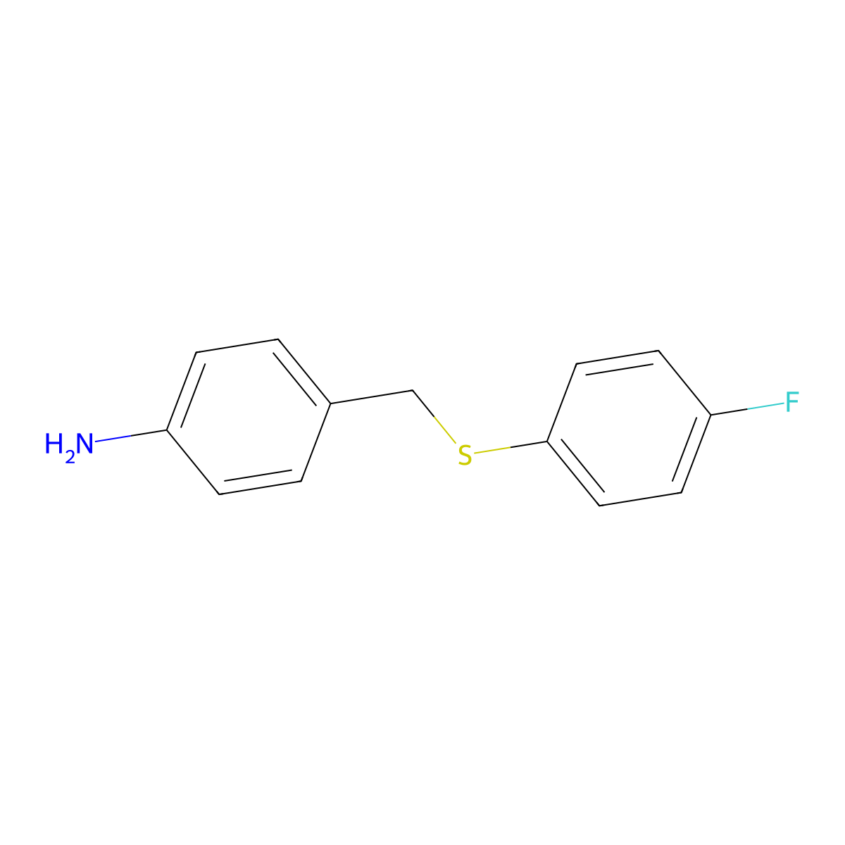 4-{[(4-Fluorophenyl)sulfanyl]methyl}aniline molecular structure, CAS 321431-79-2
