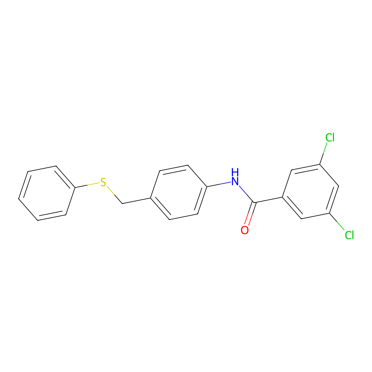 3,5-dichloro-N-{4-[(phenylsulfanyl)methyl]phenyl}benzenecarboxamide molecular structure, CAS 321431-81-6