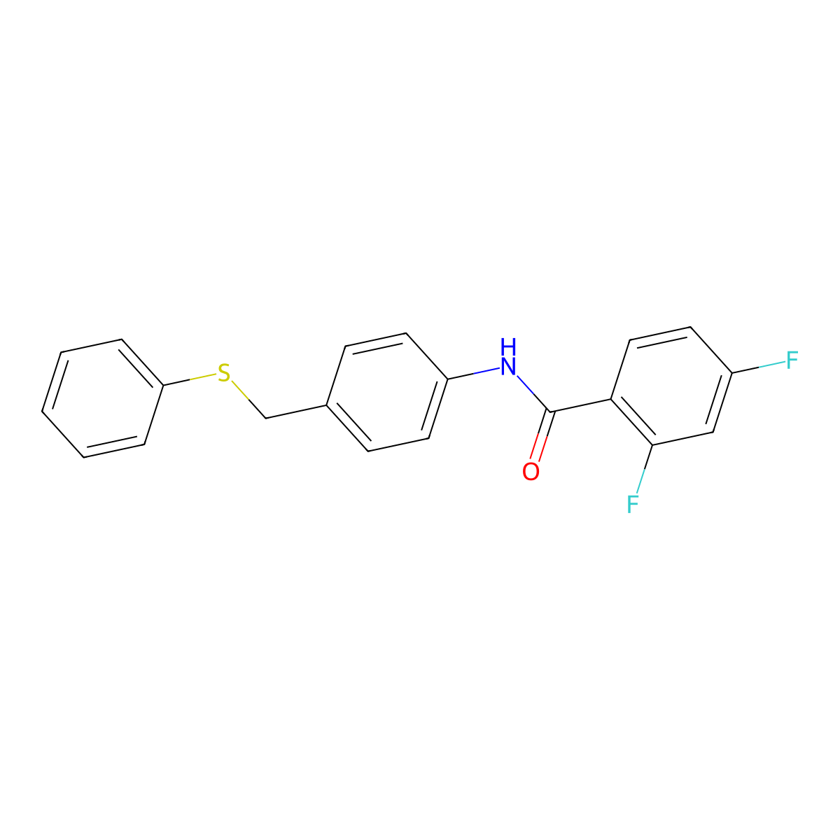 2,4-difluoro-N-{4-[(phenylsulfanyl)methyl]phenyl}benzenecarboxamide molecular structure, CAS 321431-82-7