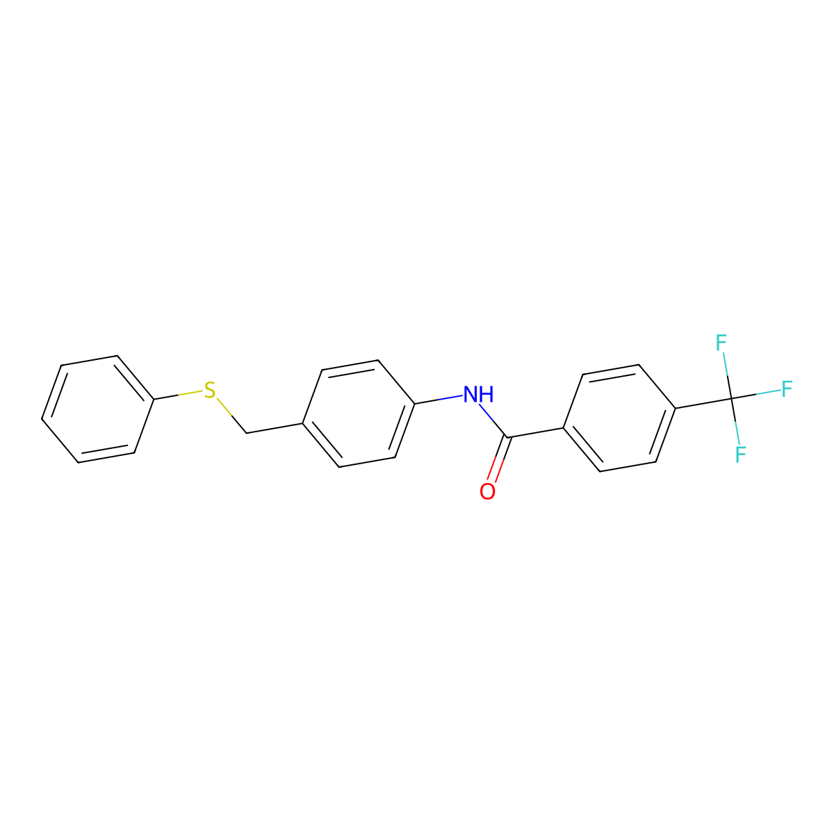 N-{4-[(phenylsulfanyl)methyl]phenyl}-4-(trifluoromethyl)benzenecarboxamide molecular structure, CAS 321431-86-1