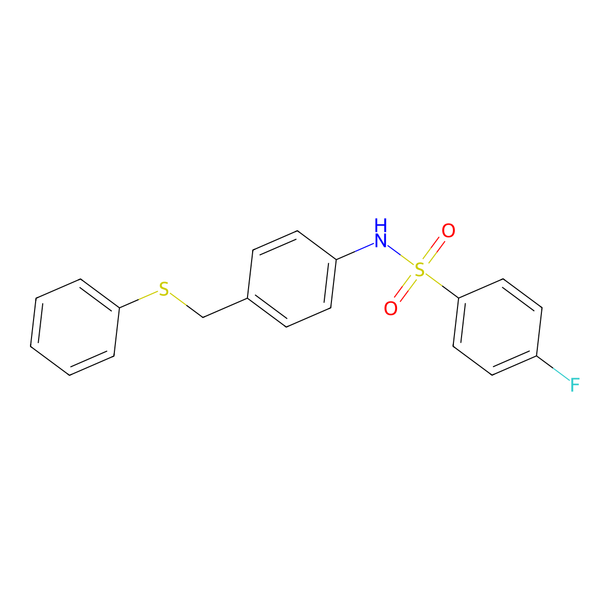 4-fluoro-N-{4-[(phenylsulfanyl)methyl]phenyl}benzenesulfonamide molecular structure, CAS 321431-88-3