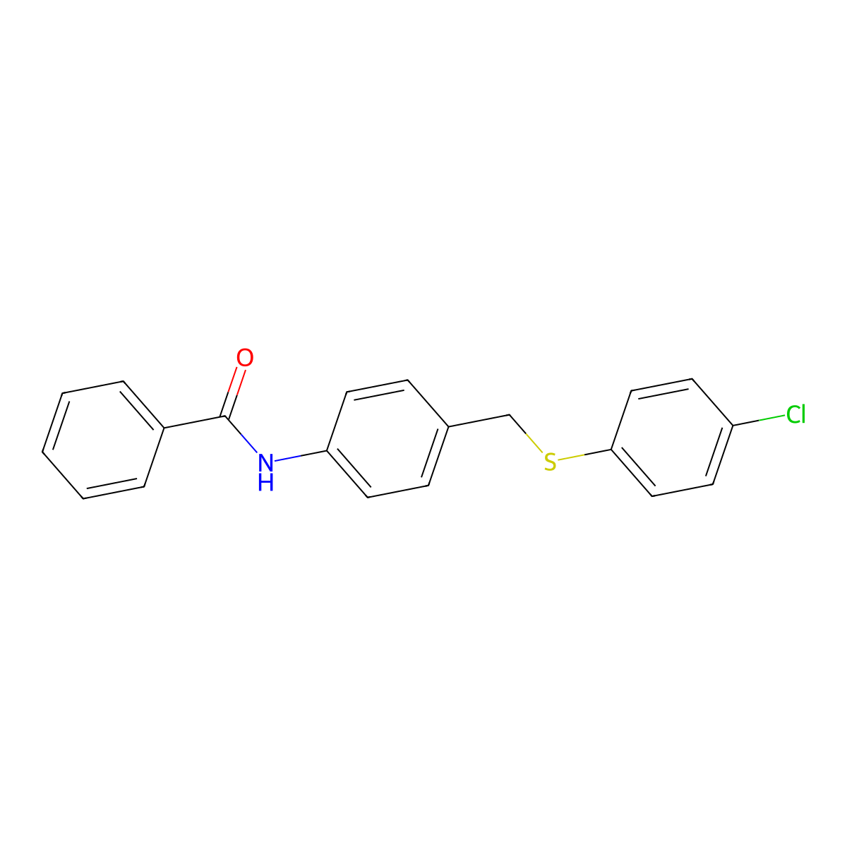 N-(4-{[(4-chlorophenyl)sulfanyl]methyl}phenyl)benzenecarboxamide molecular structure, CAS 321431-90-7