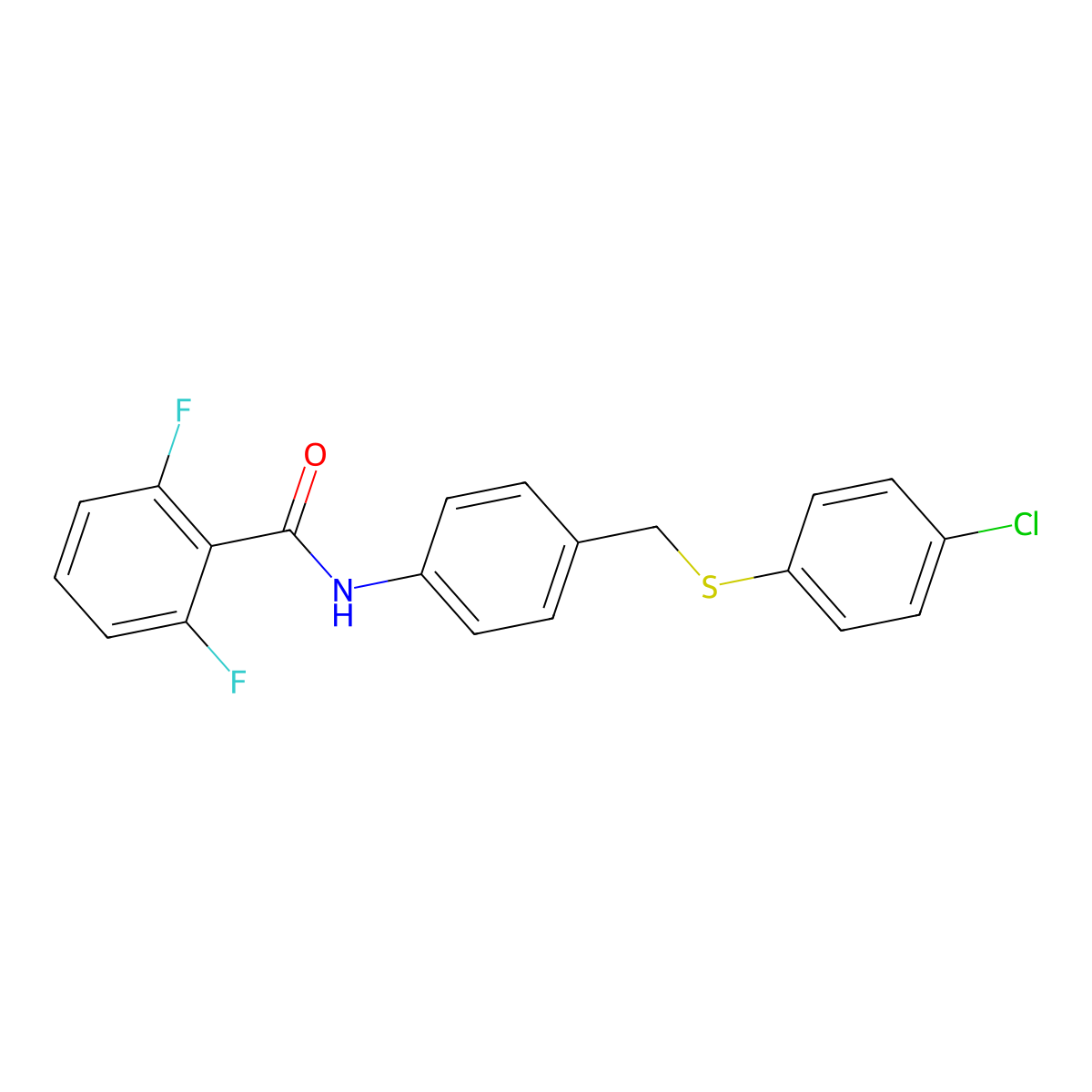 N-(4-{[(4-chlorophenyl)sulfanyl]methyl}phenyl)-2,6-difluorobenzenecarboxamide molecular structure, CAS 321431-94-1